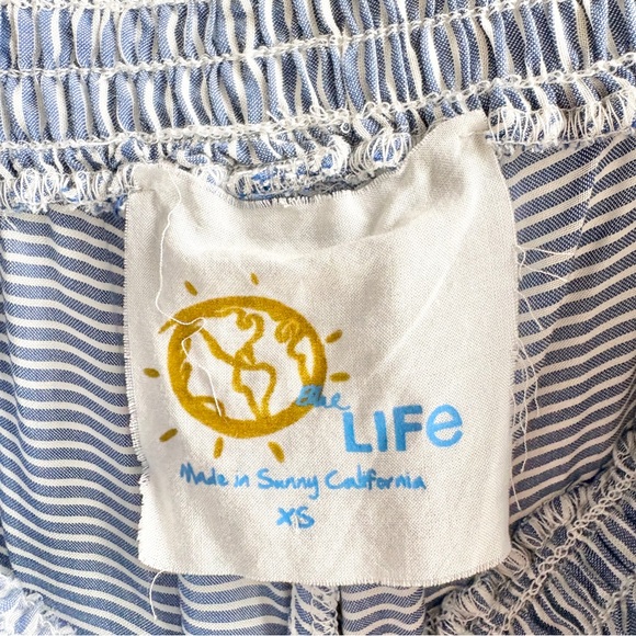 Blue Life Pull On Pants Tulip Split Hem Size XS Blue White Wide Leg - Picture 7 of 9